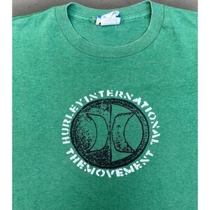 Vintage Hurley Shirt Mens Medium Green Logo‎ Skateboarding Grunge Y2K USA MADE